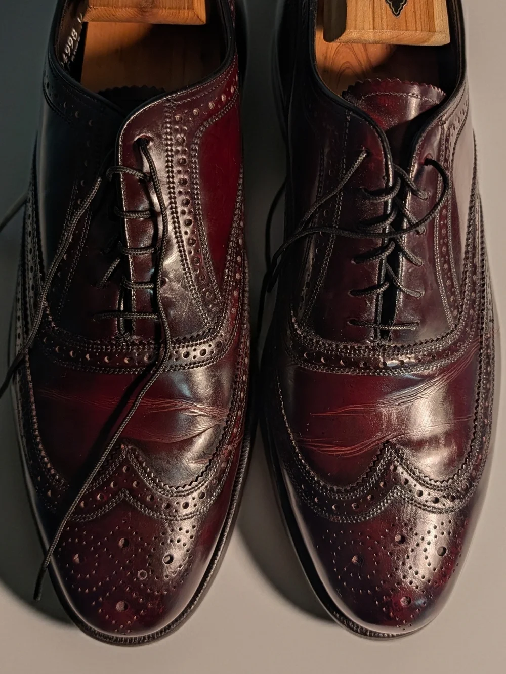 Vintage Florsheim Men's Burgundy Imperial Wingtip Oxfords Size 11
